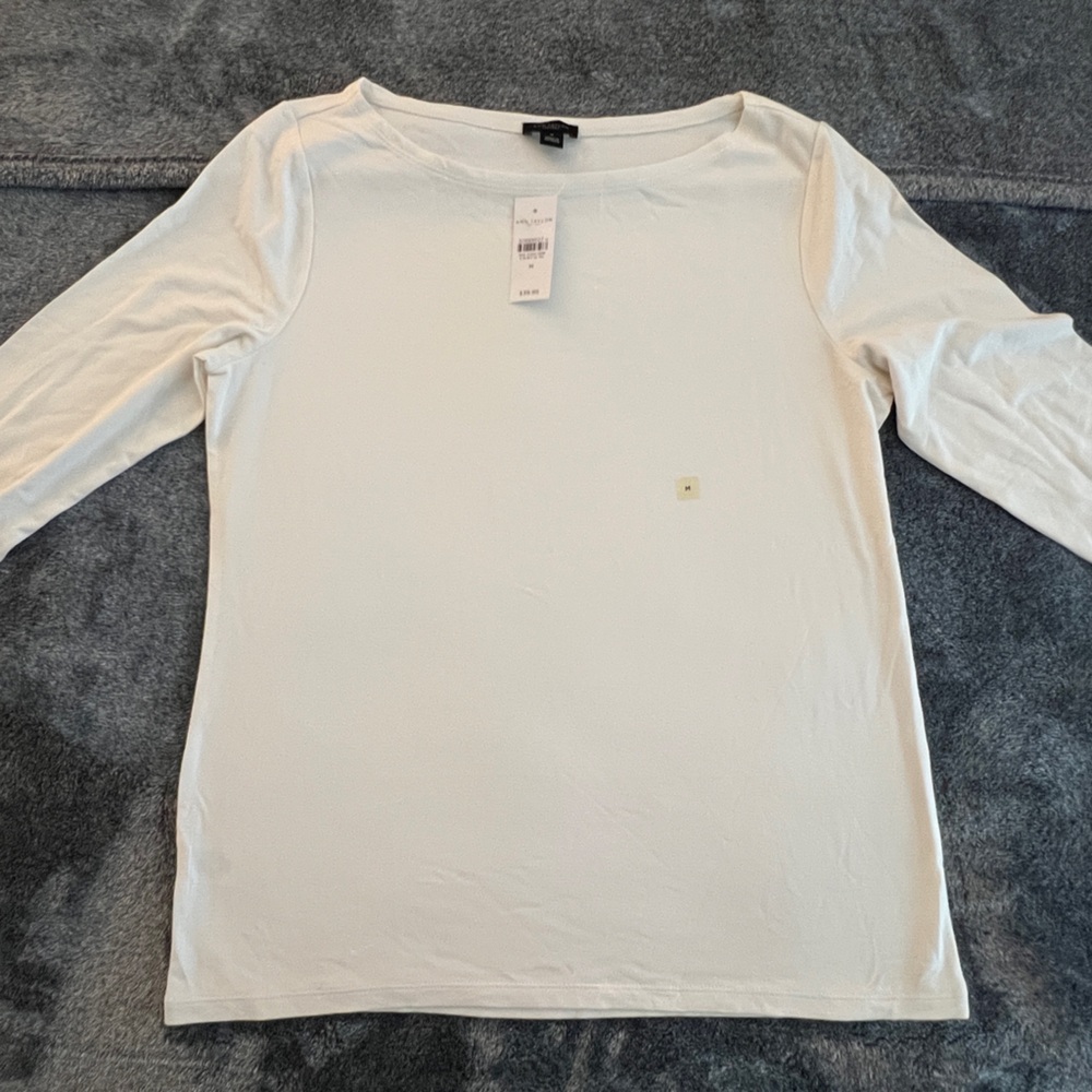 Ann Taylor Cream Long Sleeve Top